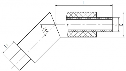 Отвод Boilerberg-flex (PE-RT тип II) 45° в ППУ/ОЦ диаметр 25/110 мм, SDR7,4 – фото, характеристики